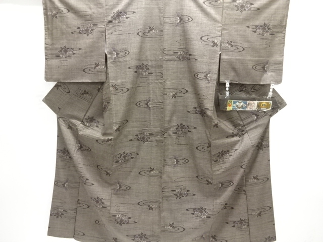 JAPANESE KIMONO / DORO OSHIMA TSUMUGI (5 maruki) / WOVEN STREAM & PLANT 